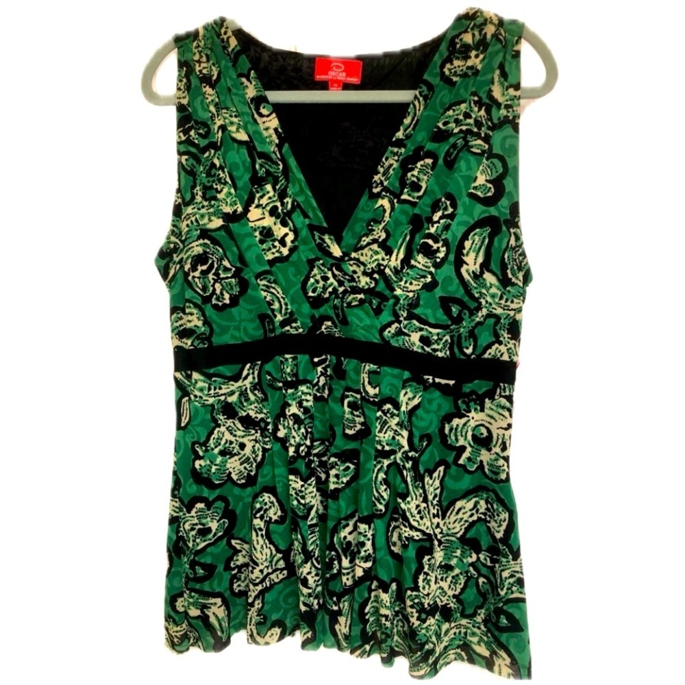 Oscar De La Renta Missy Flora Sleeveless Top Size XL, NWT